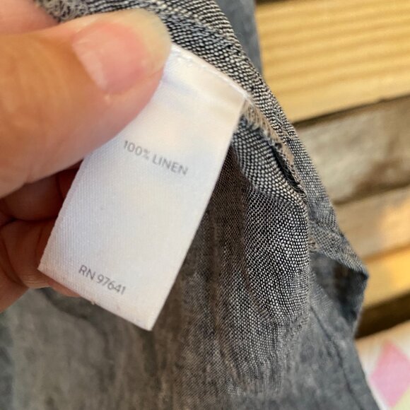 J. Jill Love Linen 100% Linen Gray Button Down Shirt Size L - Picture 11 of 14